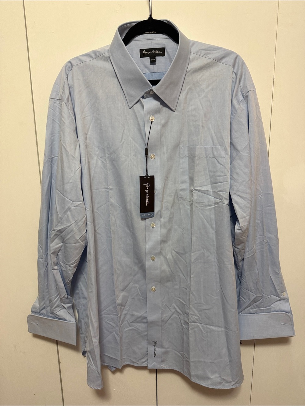 John W. Nordstrom Light Blue Men's Dress Shirt with Point Collar